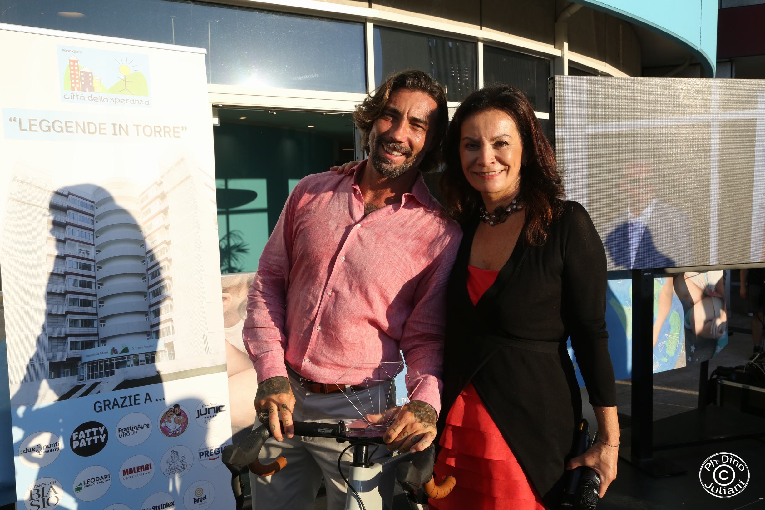 Stefania Fochesato e Vittorio Brumotti all'evento Leggende in torre