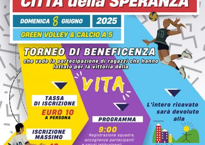 Locandina TORNEO Città della SPERANZA 2025 domenica 8 giugno
