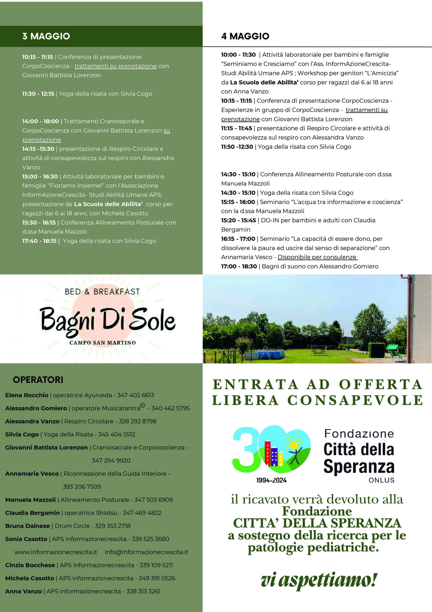 Programma per il Treviso -Ostiglia fest dal 1 al 4 maggio 2025
