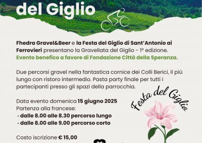 locandina iniziativa Gravellata del Giglio il 15 giugno 2025