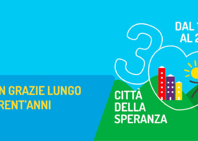 Grafica colorata con la scritta un grazie lungo trent'anni dal 1994 al 2024