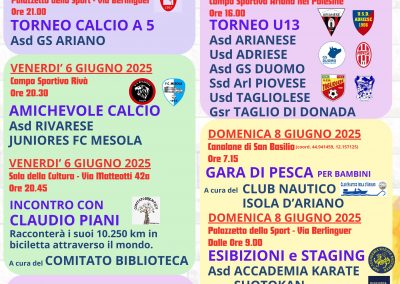 Tutte le date dell'Evento Sportivamente a favore di Città della Speranza